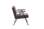Cloth leisure; black metal frame recliner; for living room and bedroom; brown