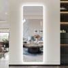 Full Length Mirror Lighted Vanity Body Mirror LED Mirror Wall-Mounted Mirror Big Size Rounded Corners, Bedroom,Living Room,Dressing Room Hotel