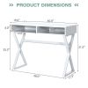 Modern Computer Desk Makeup Vanity Table with 2 Storage Compartments