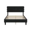 Queen Bed Frame with Headboard,Sturdy Platform Bed with Wooden Slats Support,No Box Spring,Mattress Foundation,Easy Assembly DARK GREY