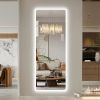 Full Length Mirror Lighted Vanity Body Mirror LED Mirror Wall-Mounted Mirror Big Size Rounded Corners, Bedroom,Living Room,Dressing Room Hotel