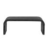 TREXM Minimalist Coffee Table with Curved Art Deco Design for Living Room or Dining Room(Antique Black)