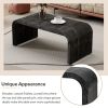TREXM Minimalist Coffee Table with Curved Art Deco Design for Living Room or Dining Room(Antique Black)