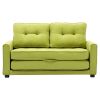 59.4" Loveseat Sofa with Pull-Out Bed Modern Upholstered Couch with Side Pocket for Living Room Office, Green