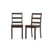 Set of 2 Modern Kitchen Dining Chairs with Solid Rubber Wood Structure