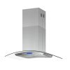 36 inch Stainless Steel Island Mount Range Hood 900CFM Tempered Glass w/LED Lights