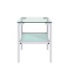 Glass two layer tea table;  small round table;  bedroom corner table;  living room white side table