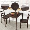 Set of 2 Modern Kitchen Dining Chairs with Solid Rubber Wood Structure