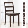 Set of 2 Modern Kitchen Dining Chairs with Solid Rubber Wood Structure