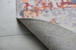 Zara Abstract Design Machine Washable Grey Brown and Rust Area Rug