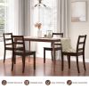 Set of 2 Modern Kitchen Dining Chairs with Solid Rubber Wood Structure