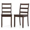 Set of 2 Modern Kitchen Dining Chairs with Solid Rubber Wood Structure