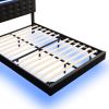 Queen Size Floating Bed Frame with LED Lights and USB Charging,Modern Upholstered Platform LED Bed Frame
